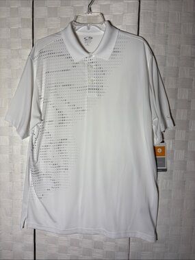 Champion golf Men’s White Polo with Subtle Dot Accent
